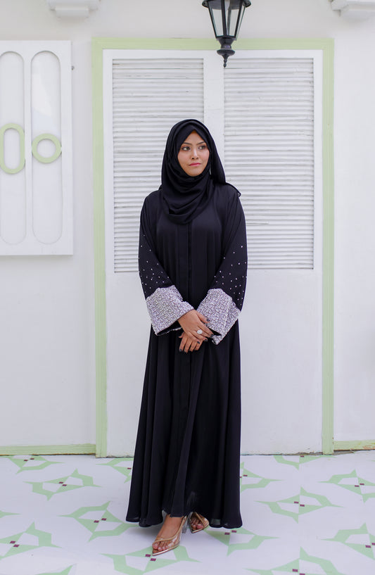 La Khilaba Festive Wear Embroidered Premium Korean Nida - Black Pearl Abaya - LKH25FSW - Abaya Collection
