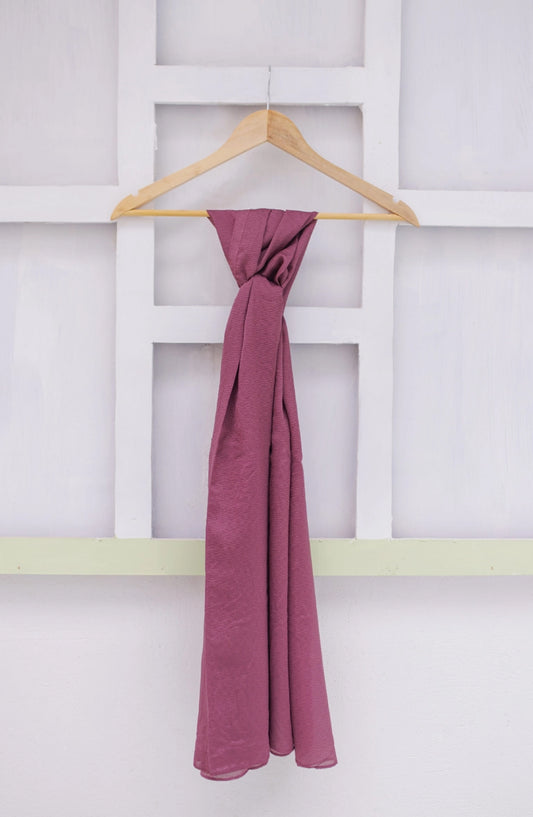 La Khilaba Printed Self Silk Women Scarfs - 14 Plum Lavender - LKH25SC - Hijabs Collection