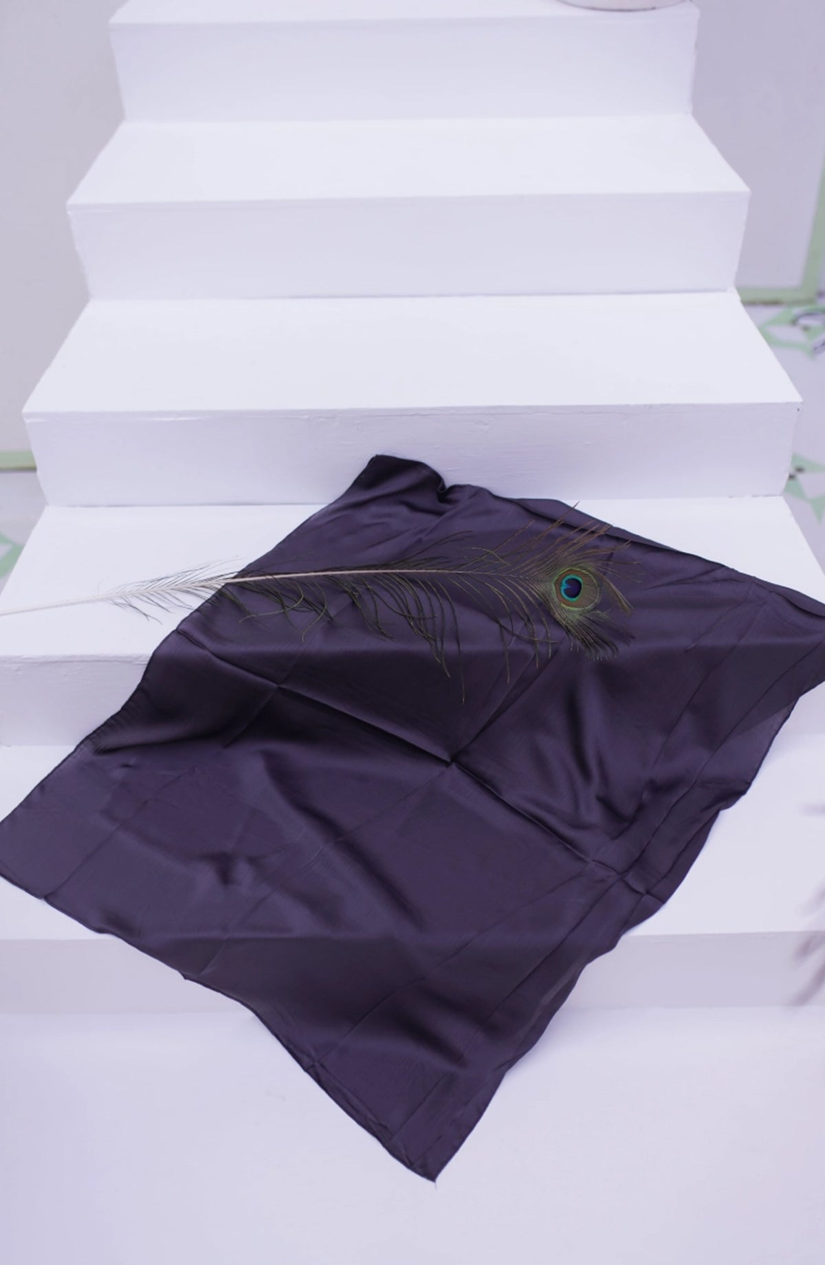 La Khilaba Printed Crinkle Silk Women Scarfs - 12 Wood Smoke - LKH25SC - Hijabs Collection