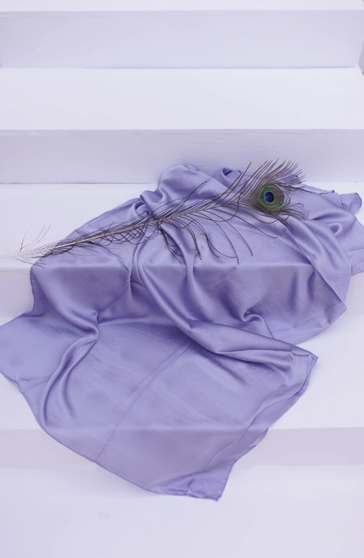 La Khilaba Printed Crinkle Silk Women Scarfs - 09 Platinum - LKH25SC - Hijabs Collection