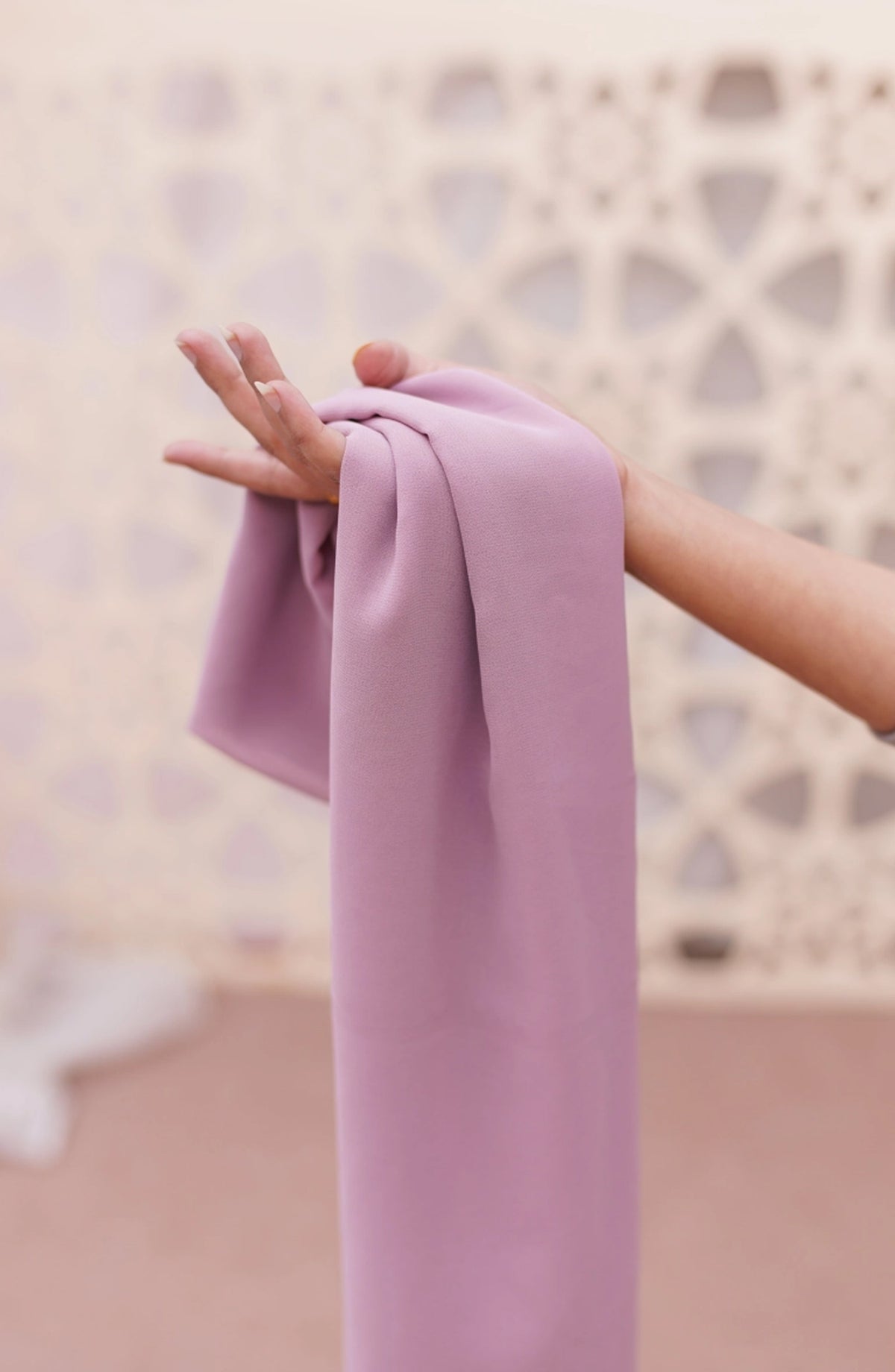 La Khilaba Printed Bubble Chiffon Women Scarfs - 02 Pink Purple - LKH25SC - Hijabs Collection