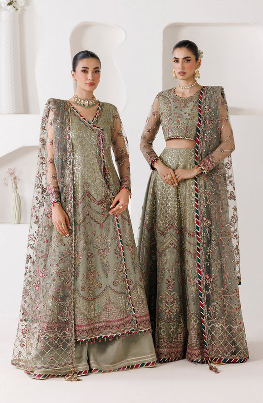 La Ruhe by Alizeh Embroidered Net Unstitched 3 Piece Suit - 07 Grace - ALZ26LRH - Green - Festive Collection