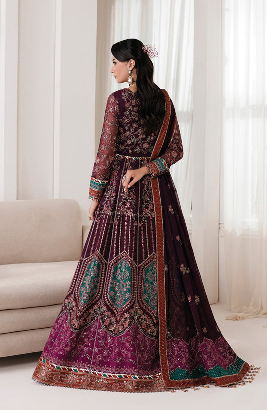 La Ruhe by Alizeh Embroidered Chiffon Unstitched 3 Piece Suit - 06 Dawn - ALZ26LRH - Purple - Festive Collection