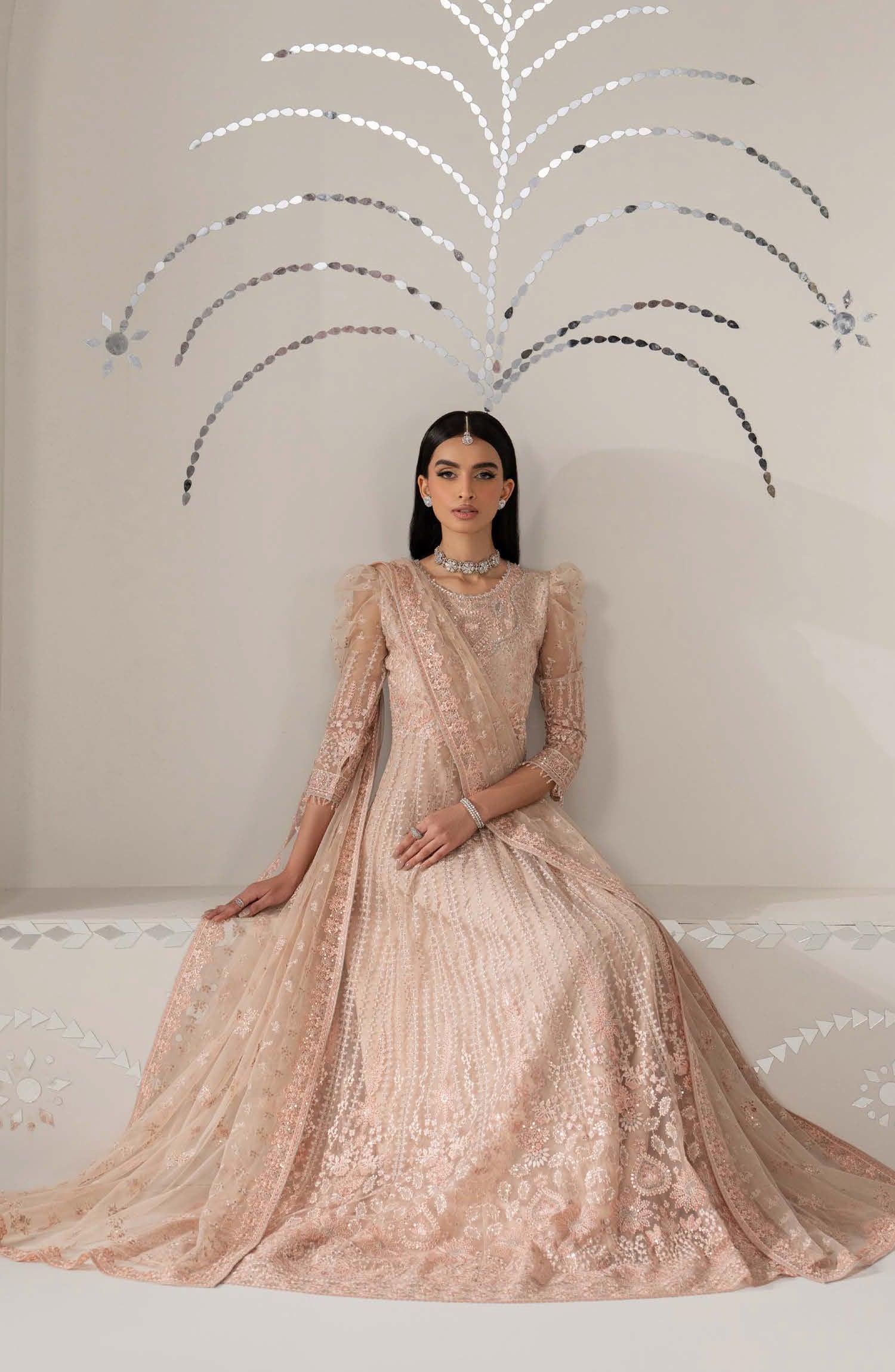 Lavish Shehnai Embroidered Organza Unstitched 3 Piece Suit - D6 Meher - LP26SHN - Pink - Festive Collection
