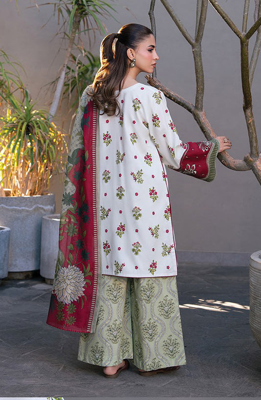 Layana by Xenia Embroidered Lawn Unstitched 3 Piece Suit - D-12 AMAL - XF26LY - White - Summer Collection