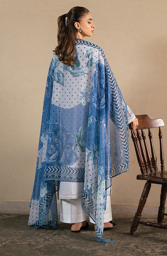 Layana by Xenia Embroidered Lawn Unstitched 3 Piece Suit - D-11 HASTI - XF26LY - Blue - Summer Collection