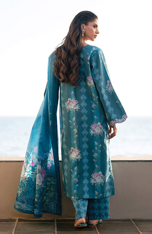 Layana by Xenia Embroidered Lawn Unstitched 3 Piece Suit - D-09 CYRUS - XF26LY - Blue - Summer Collection