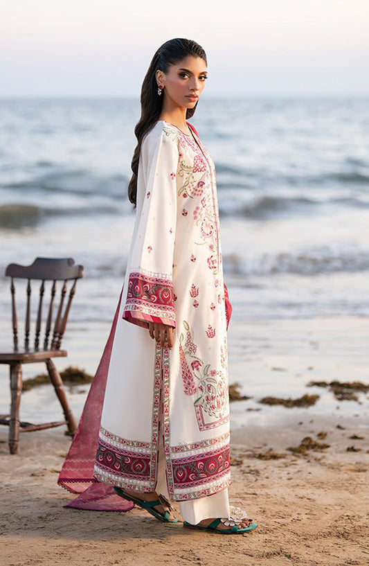 Layana by Xenia Embroidered Lawn Unstitched 3 Piece Suit - D-01 RASA - XF26LY - White - Summer Collection
