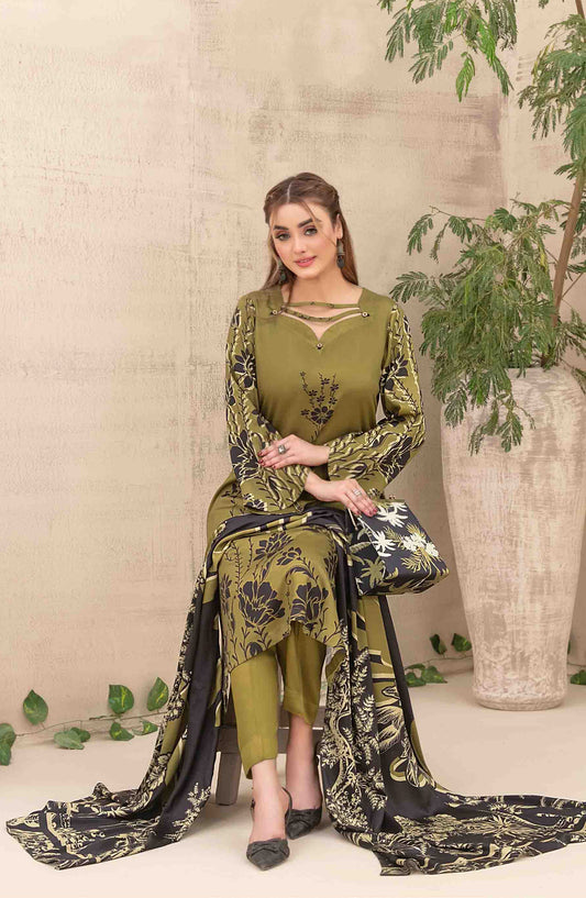 Layina by Tawakkal Fabrics Digital Printed Staple Stitched 3 Piece Suit - D-5085 - TF25STP - Green - Summer Collection