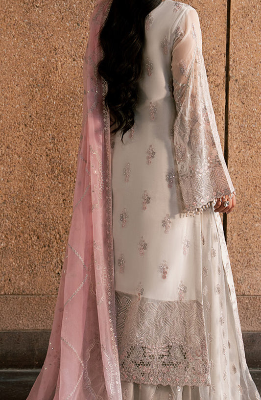 Lazawal by Lamisah Embroidered Chiffon Unstitched 3 Piece Suit - D-02 Pink Elegance - LP26LZL - Formal Collection