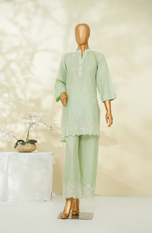 Lazuli Story Stitch by Amna Khadija Embroidered Cotton Stitched 2 Co-ords - AKLS-06 - AM26AKLSM - Green - Casual Collection