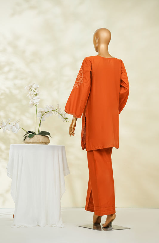 Lazuli Story Stitch by Amna Khadija Embroidered Cotton Stitched 2 Co-ords - AKLS-07 - AM26AKLSM - Rust - Casual Collection