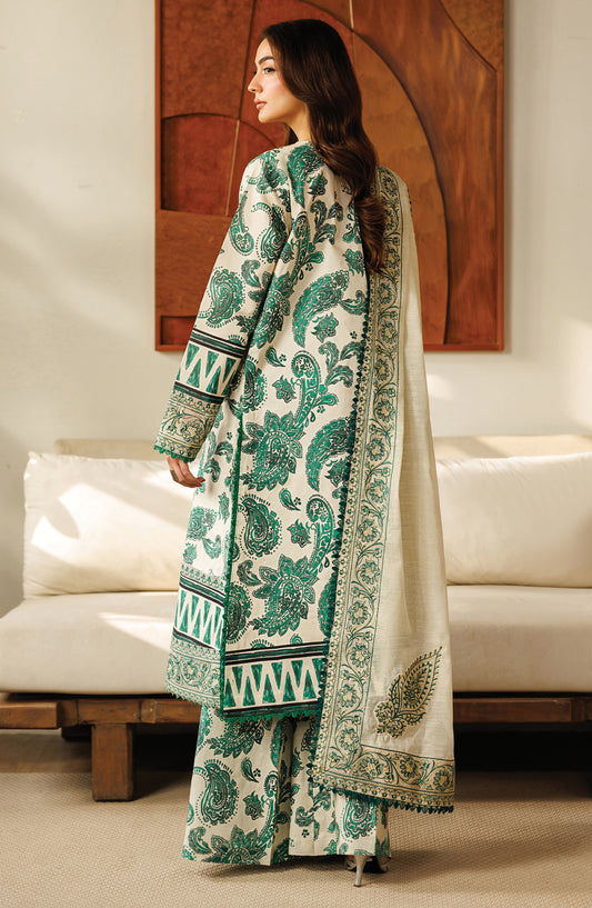 Leila by Mahnur Embroidered Lawn Unstitched 3 Piece Suit - L-02 - MH26LE - Green - Summer Collection