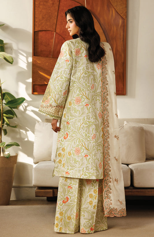 Leila by Mahnur Embroidered Lawn Unstitched 3 Piece Suit - L-03 - MH26LE - Green - Summer Collection