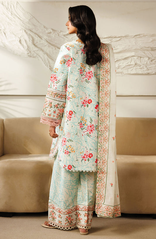 Leila by Mahnur Embroidered Lawn Unstitched 3 Piece Suit - L-05 - MH26LE - Green - Summer Collection