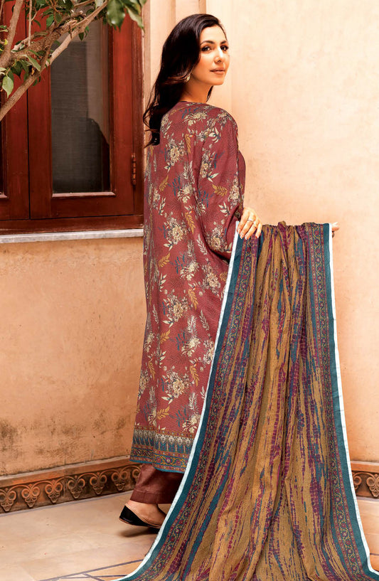 Limra by Johra Printed Lawn Unstitched 3 Piece Suit - JW-1422 - JH25LIMR - Maroon - Casual Collection