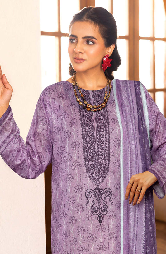 Limra by Johra Printed Lawn Unstitched 3 Piece Suit - JW-1415 - JH25LIMR - Purple - Casual Collection