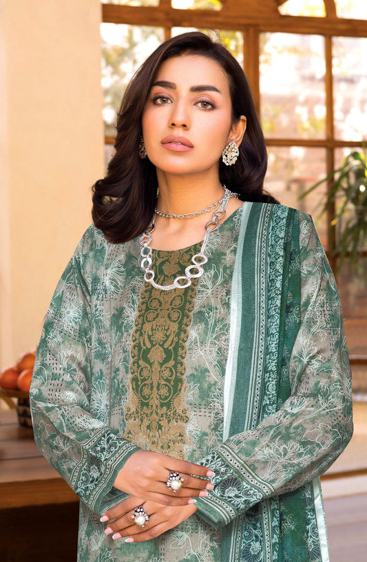 Limra by Johra Printed Lawn Unstitched 3 Piece Suit - JW-1414 - JH25LIMR - Green - Casual Collection