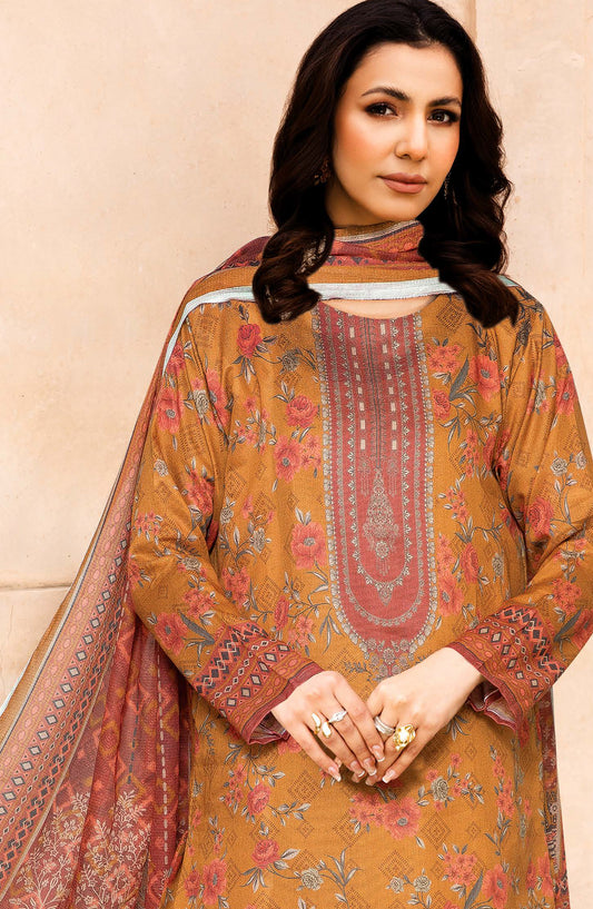 Limra by Johra Printed Lawn Unstitched 3 Piece Suit - JW-1413 - JH25LIMR - Brown - Casual Collection
