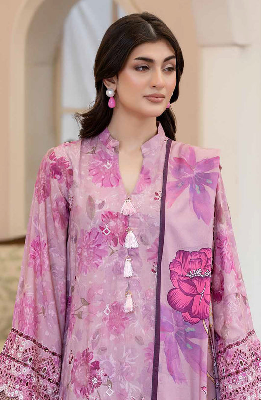 Lisha by Johra Printed & Embroidered Staple Slub Unstitched 3 Piece Suit - JW-2411 - JH25LISHA - Pink - Winter Collection