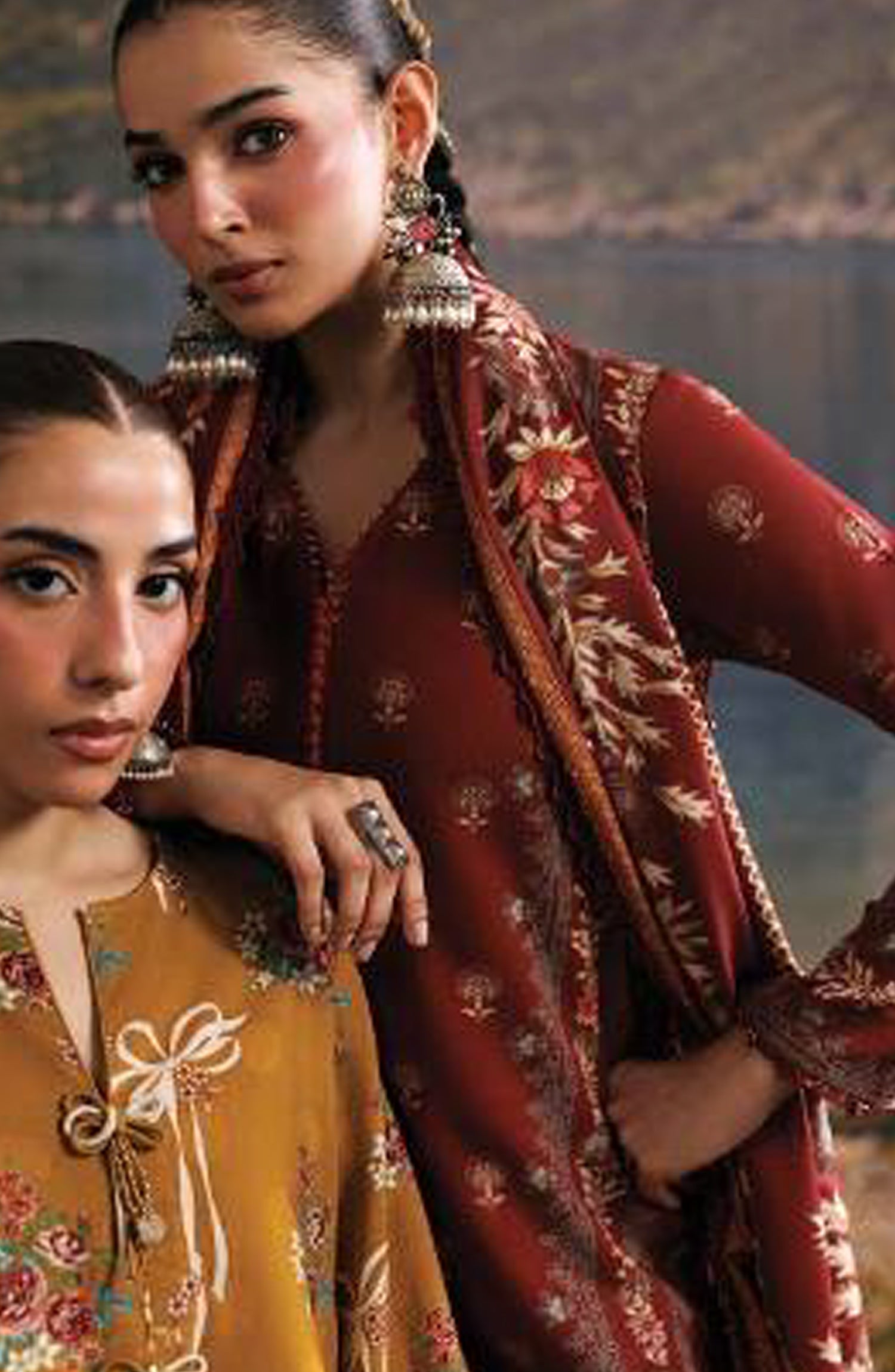 M. Basics Embroidered Slub Khaddar Unstitched 3 Piece Suit - D03B - MB26AST - Orange - Winter Collection