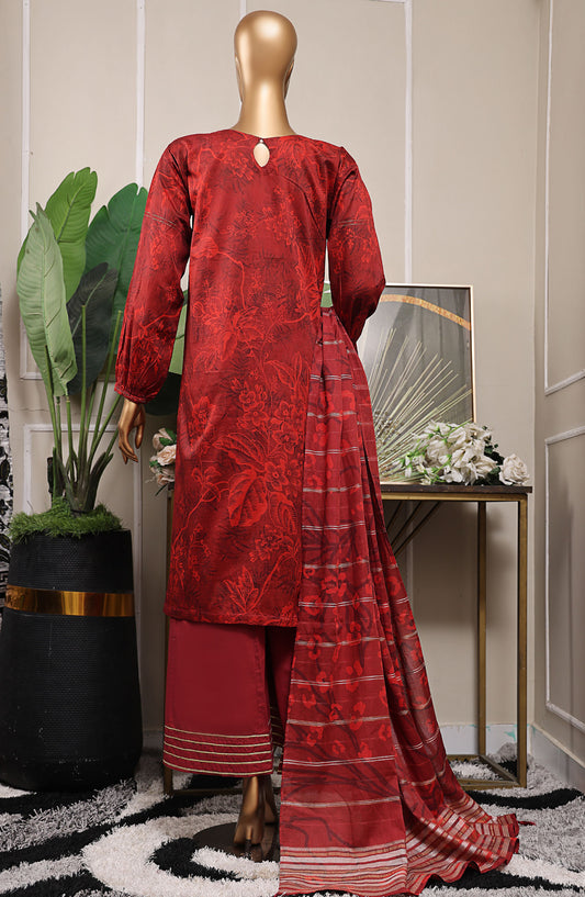 Mahee by HZ Textile Embroidered Cotton Lawn Unstitched 3 Piece Suit - HZ25MHE2 - MEJ-1253 - Red - Summer Collection