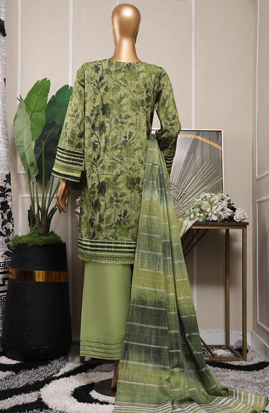 Mahee by HZ Textile Embroidered Cotton Lawn Unstitched 3 Piece Suit - HZ25MHE2 - MEJ-1252 - Green - Summer Collection