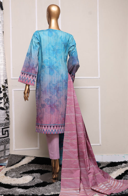 Mahee by HZ Textile Embroidered Cotton Lawn Unstitched 3 Piece Suit - HZ25MHE2 - MEJ-1255 - Blue - Summer Collection