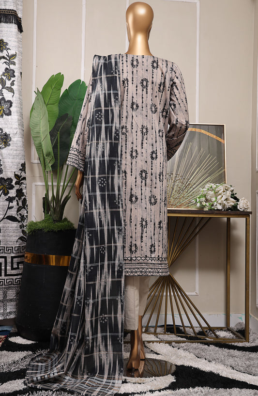 Mahee by HZ Textile Embroidered Cotton Lawn Unstitched 3 Piece Suit - HZ25MHE2 - MEJ-1251 - Grey - Summer Collection
