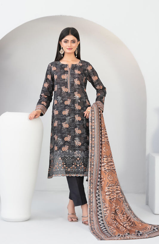 Madea by Tawakkal Fabrics Embroidered Khaddar Unstitched 3 Piece Suit - D-4775 - TF25MDEA - Grey - Winter Collection
