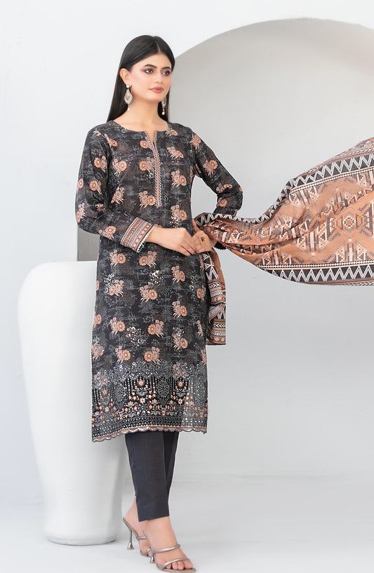 Madea by Tawakkal Fabrics Embroidered Khaddar Unstitched 3 Piece Suit - D-4775 - TF25MDEA - Grey - Winter Collection