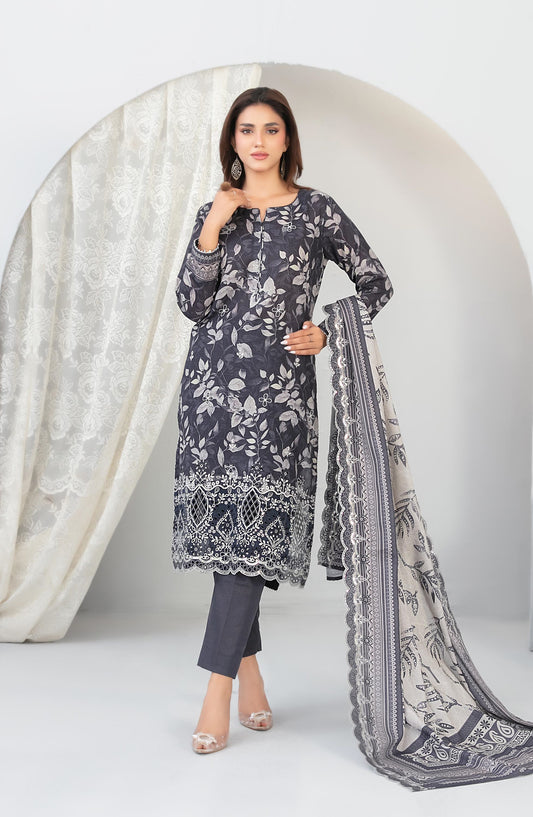Madea by Tawakkal Fabrics Embroidered Khaddar Unstitched 3 Piece Suit - D-4771 - TF25MDEA - Blue - Winter Collection