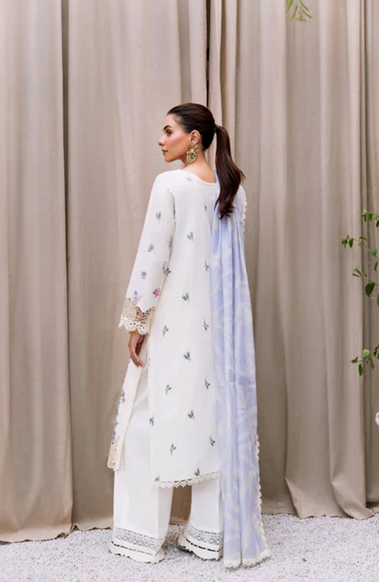 Magnolia Garden by Manara Embroidered Lawn Unstitched 3 Piece Suit - MIRAGE - MNR25MG - White - Summer Collection