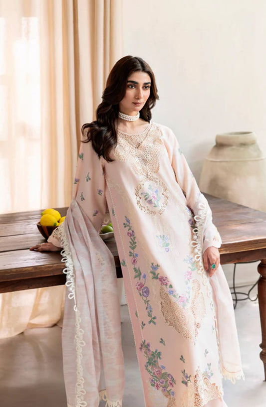 Magnolia Garden by Manara Embroidered Lawn Unstitched 3 Piece Suit - CELINE - MNR25MG - Peach - Summer Collection