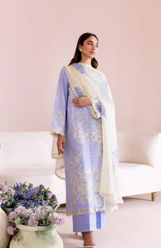 Magnolia Garden by Manara Embroidered Lawn Unstitched 3 Piece Suit - IRIS - MNR25MG - Purple - Summer Collection