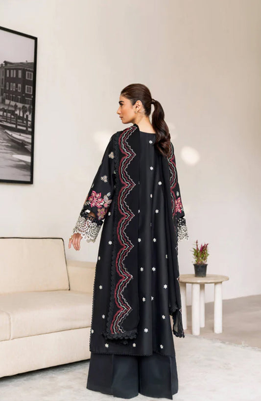 Magnolia Garden by Manara Embroidered Lawn Unstitched 3 Piece Suit - MIDSUMMER NIGHT - MNR25MG - Black - Summer Collection