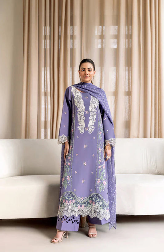 Magnolia Garden by Manara Embroidered Lawn Unstitched 3 Piece Suit - ORCHID - MNR25MG - Purple - Summer Collection