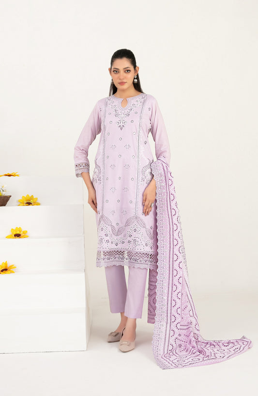 Mahara by Tawakkal Fabrics Embroidered Lawn Unstitched 3 Piece Suit - D-4018 - TF26HRA - Purple - Summer Collection