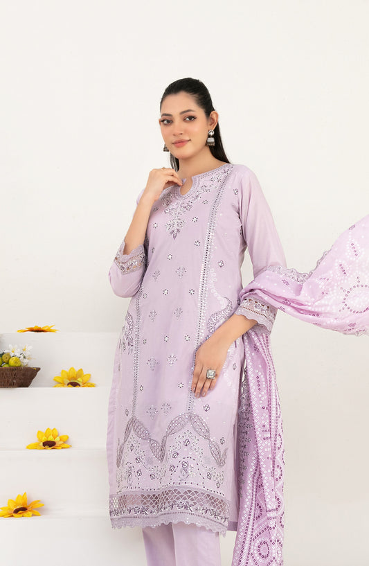 Mahara by Tawakkal Fabrics Embroidered Lawn Unstitched 3 Piece Suit - D-4018 - TF26HRA - Purple - Summer Collection