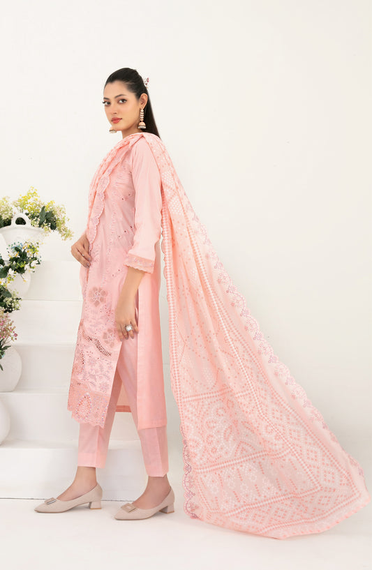 Mahara by Tawakkal Fabrics Embroidered Lawn Unstitched 3 Piece Suit - D-4011 - TF26HRA - Pink - Summer Collection