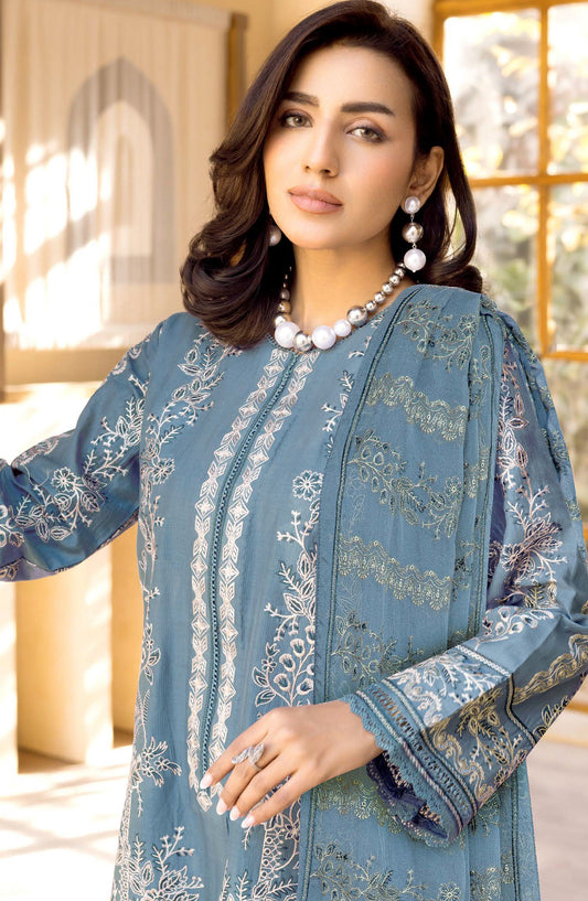Maheer by Johra Embroidered Lawn Unstitched 3 Piece Suit - JH-758 - JH25MHR - Blue - Summer Collection