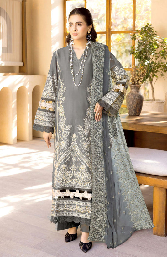 Maheer by Johra Embroidered Lawn Unstitched 3 Piece Suit - JH-757 - JH25MHR - Grey - Summer Collection