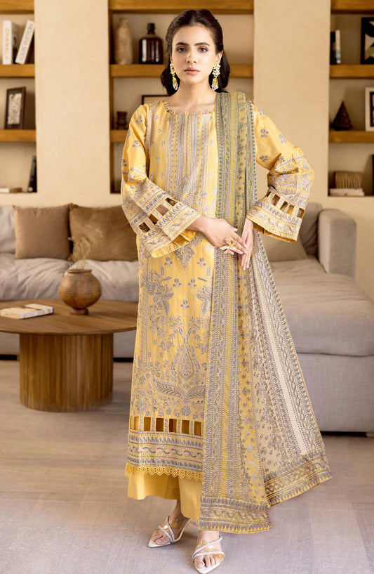 Maheer by Johra Embroidered Lawn Unstitched 3 Piece Suit - JH-756 - JH25MHR - Yellow - Summer Collection