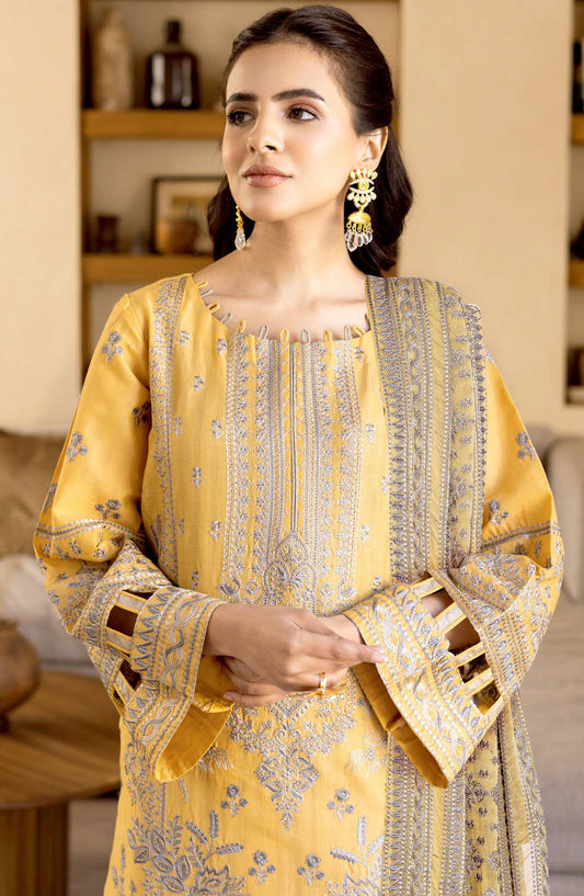 Maheer by Johra Embroidered Lawn Unstitched 3 Piece Suit - JH-756 - JH25MHR - Yellow - Summer Collection
