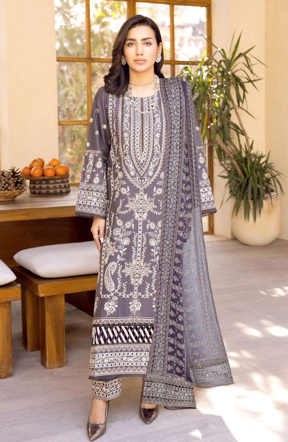 Maheer by Johra Embroidered Lawn Unstitched 3 Piece Suit - JH-755 - JH25MHR - Purple - Summer Collection
