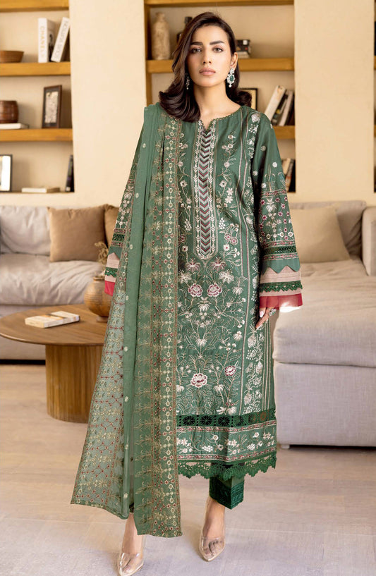 Maheer by Johra Embroidered Lawn Unstitched 3 Piece Suit - JH-754 - JH25MHR - Green - Summer Collection