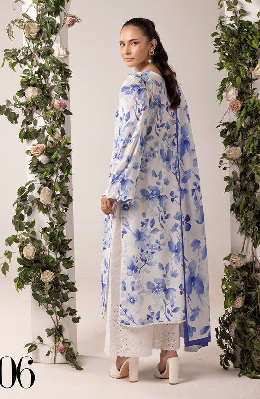 Mahee's by Riaz Arts Embroidered Lawn Unstitched 3 Piece Suit - Design-06 - RA25PRM - Blue - Summer Collection