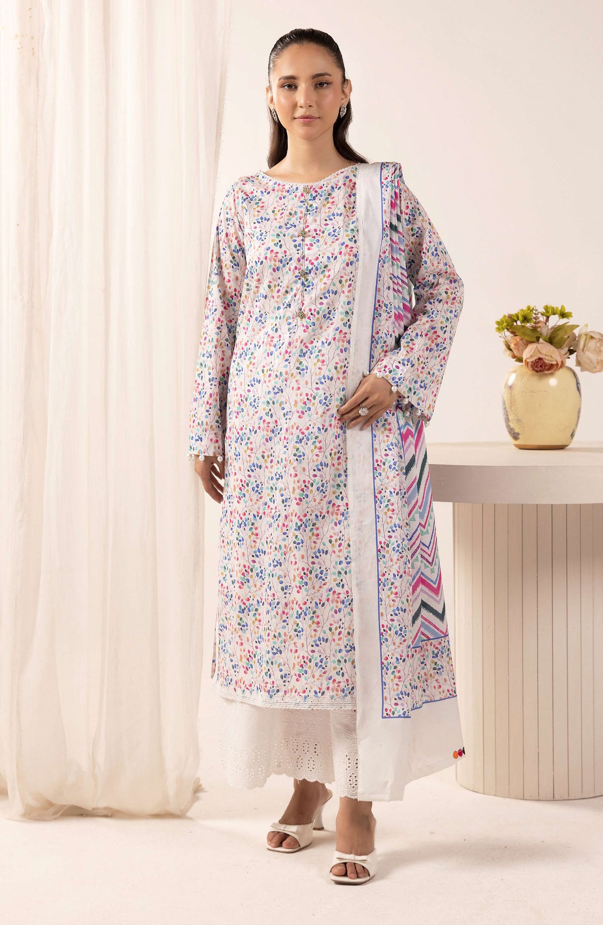 Mahee's by Riaz Arts Embroidered Lawn Unstitched 3 Piece Suit - Design-05 - RA25PRM - Multi - Summer Collection