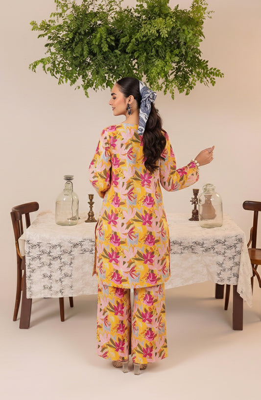 Mahi by Al Karim Printed Lawn Unstitched 2 Piece Suit - DE-21 - AK26AMHI - Yellow - Summer Collection