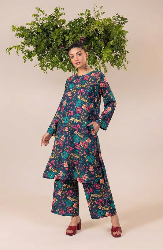 Mahi by Al Karim Printed Lawn Unstitched 2 Piece Suit - DE-04 - AK26AMHI - Teal - Summer Collection